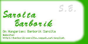 sarolta barborik business card